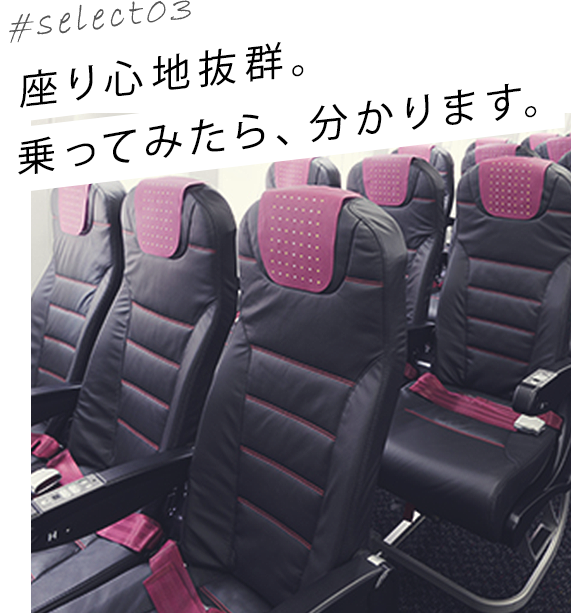 #select03 座り心地抜群。乗ってみたら、分かります。