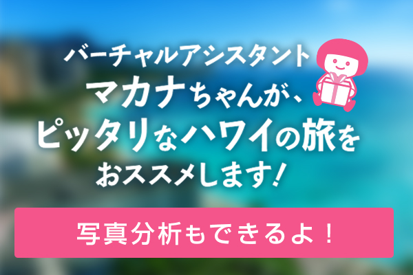 バーチャルアシスタント「マカナちゃん」が写真を分析しておすすめのハワイスポットを提案!