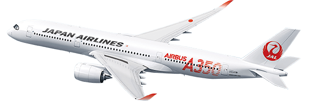 AIRBUS A350 JAL RED