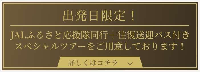 出発日限定！JALふるさと応援隊同行＋往復送迎バス付きスペシャルツアーをご用意しております！