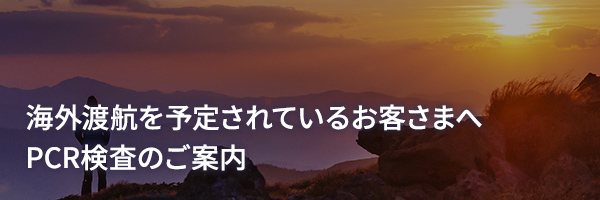 海外渡航を予定されているお客さまへ　PCR検査のご案内