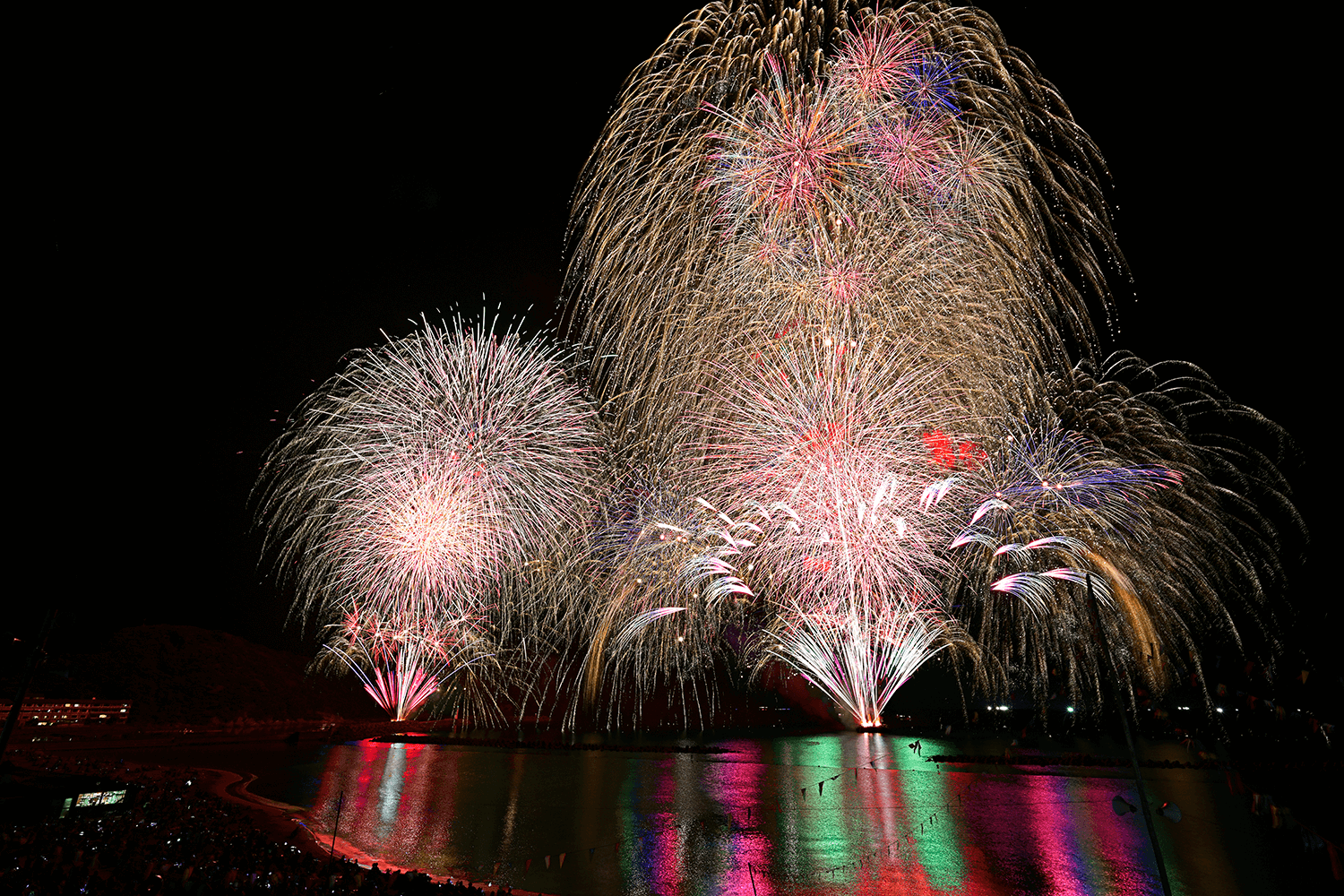 竹野浜　花火の写真