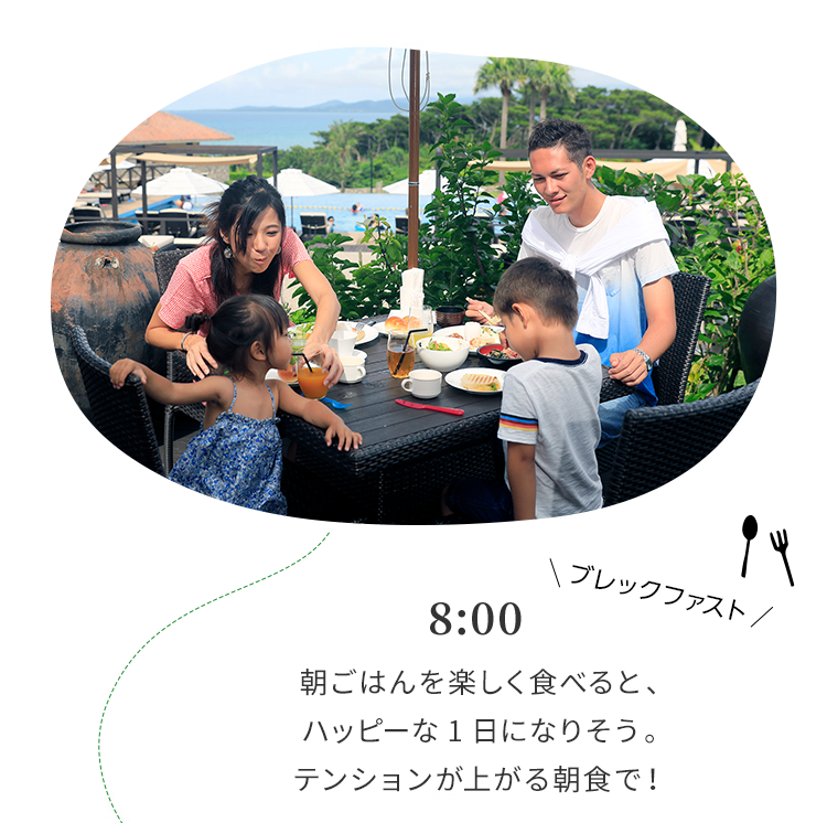 8:00 朝ごはんを楽しく食べると、ハッピーな1日になりそう。テンションが上がる朝食で!