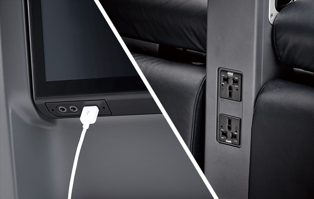USB ports/AC power outlets