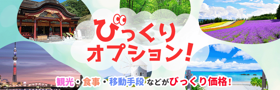 びっくりオプション！ 観光・食事・移動手段などがびっくり価格！